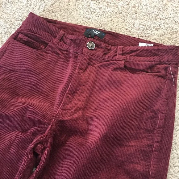 Paige Hoxton Ankle Skinny Burgundy Cords Size 30